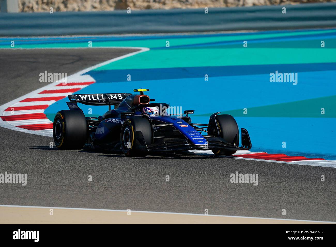 29 febbraio 2024, Bahrain International Circuit, Sakhir, Formula 1 Gulf Air Bahrain Grand Prix 2024, nella foto Logan Sargeant (USA), Williams Racing Foto Stock