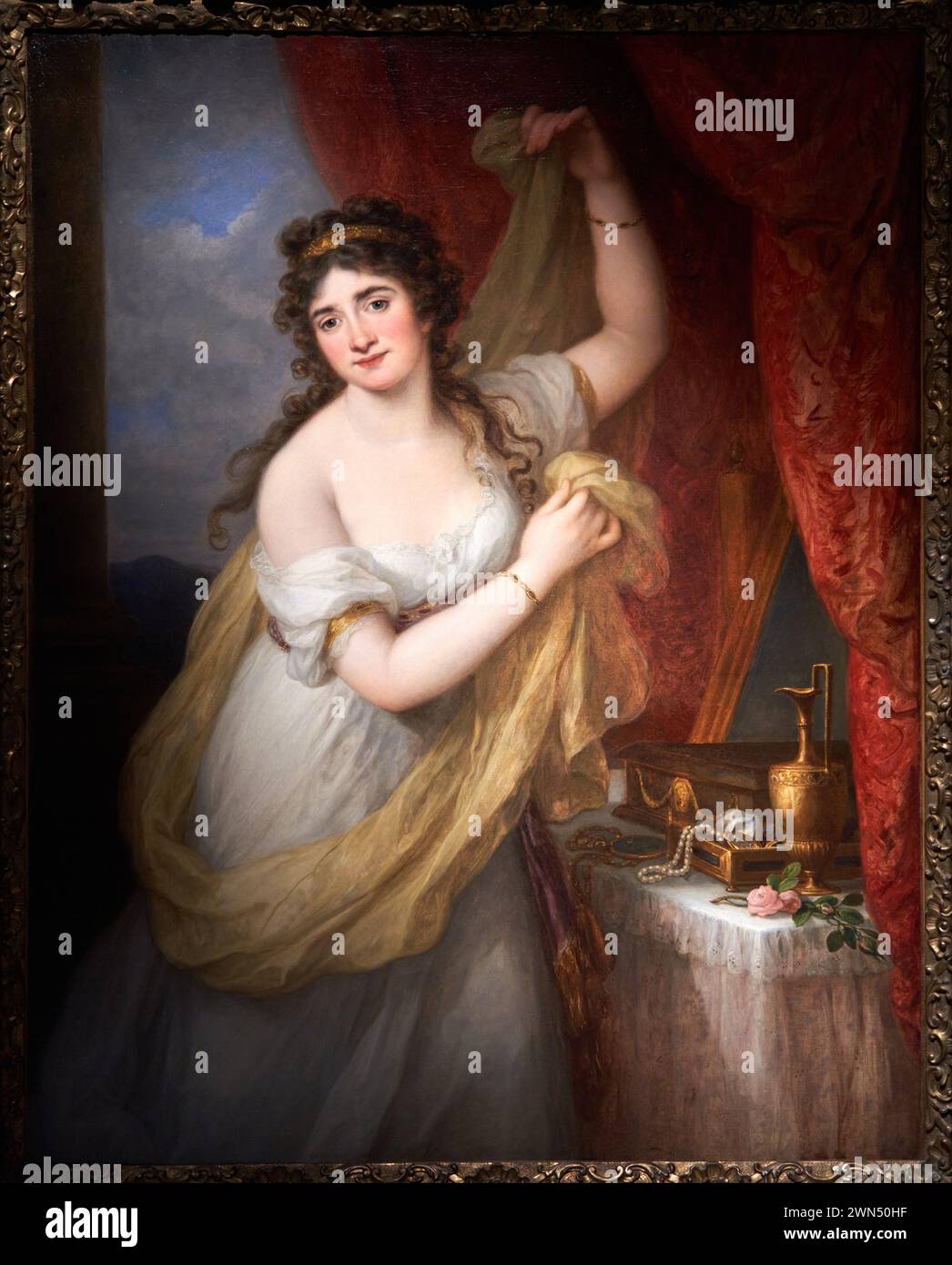 Ritratto di una donna al suo WC (Lady Hamilton), 1795, Angelica Kauffmann (1741-1807) Foto Stock