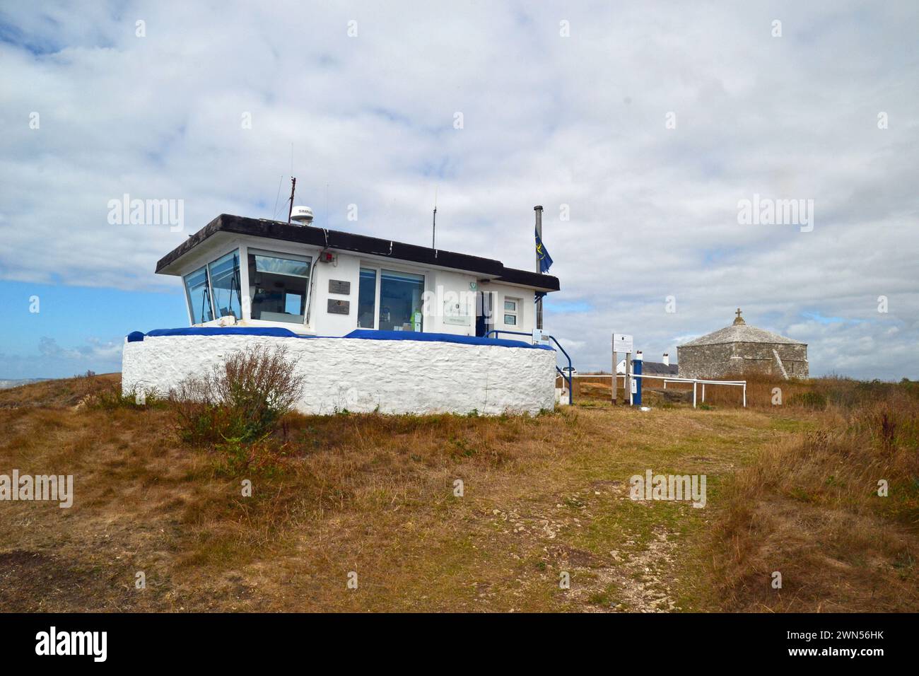 Stazione di guardia costiera a St Alban's Head, Isola di Purbeck, Dorset, Regno Unito Foto Stock