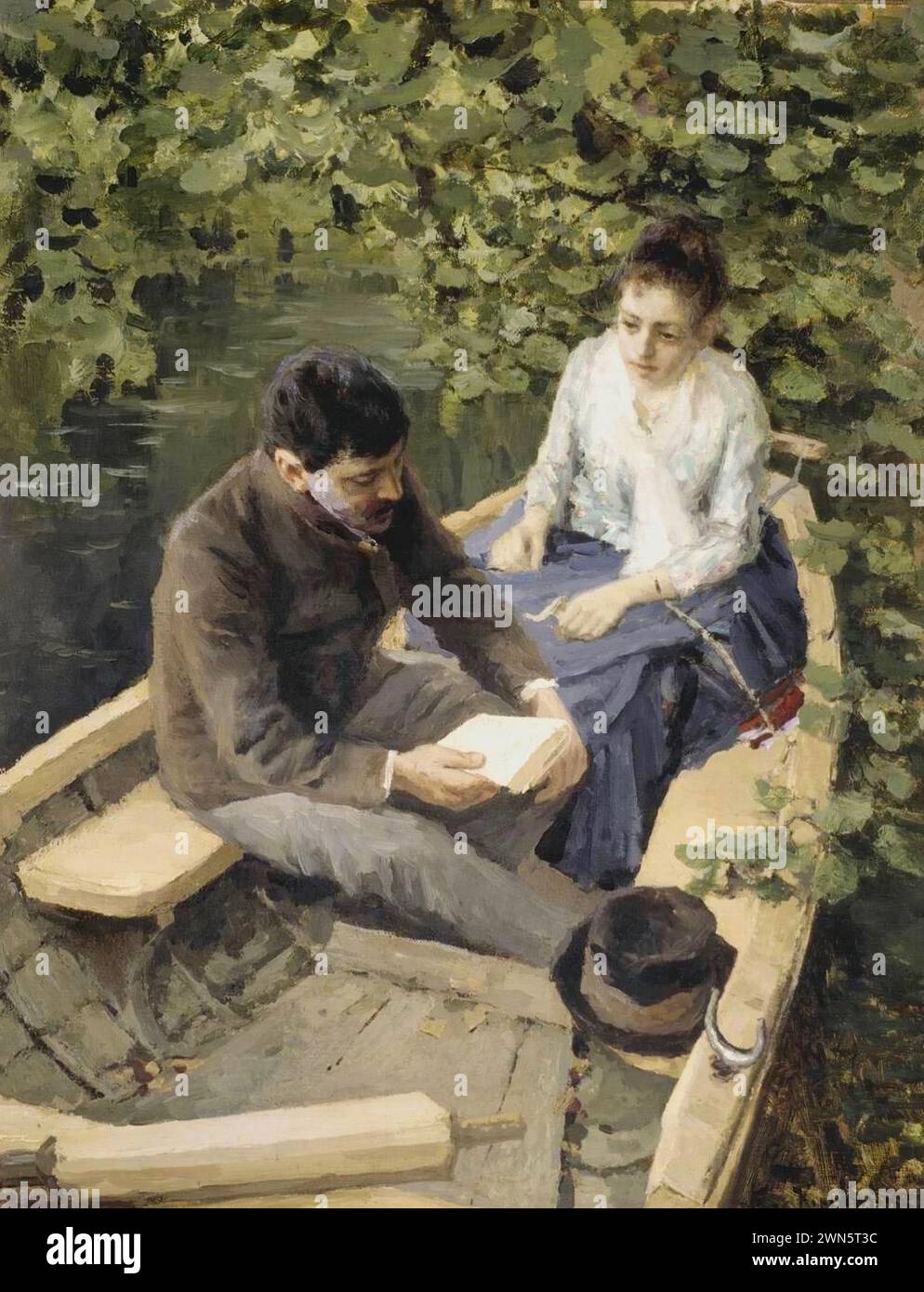 Korovin Konstantin Alekseevič - in barca (1888) Foto Stock