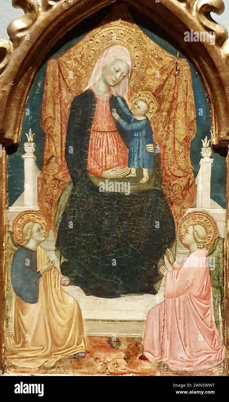 Pires de Évora Álvaro - la Madonna col bambino con due angeli (non datato) (tavola 46,4 x 28,5 cm) Foto Stock