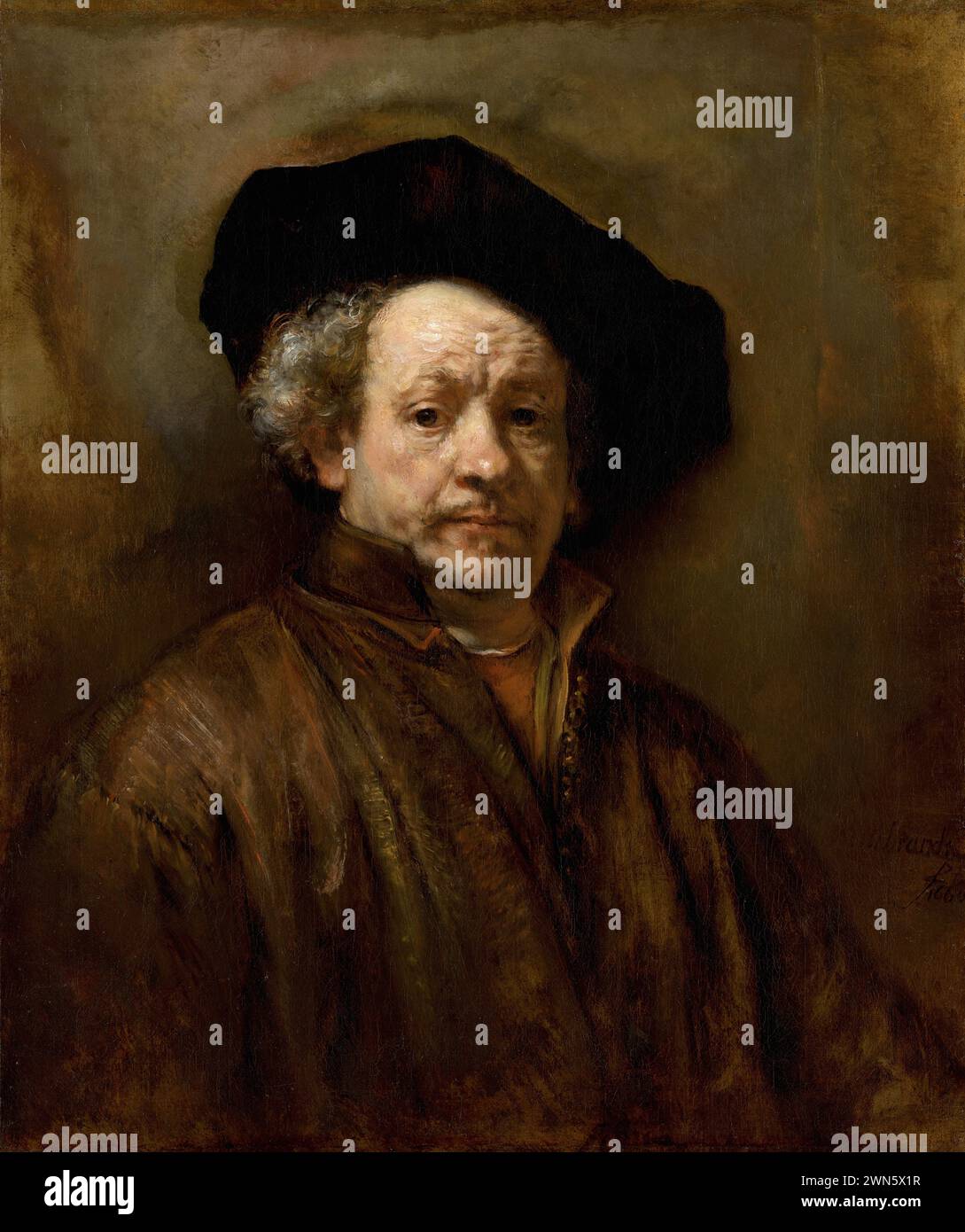 Ritratto (1660) (olio su tela 80,3 x 67,3 cm) - Rembrandt - Self Foto Stock