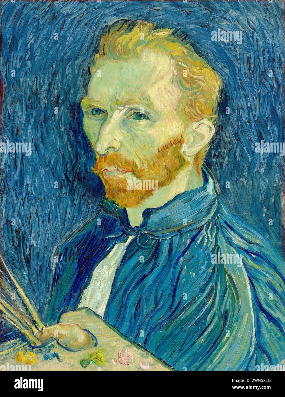 Ritratto (1889) (olio su tela 57,79 x 44,5 cm)vg02 - Van Gogh Vincent - Self Foto Stock