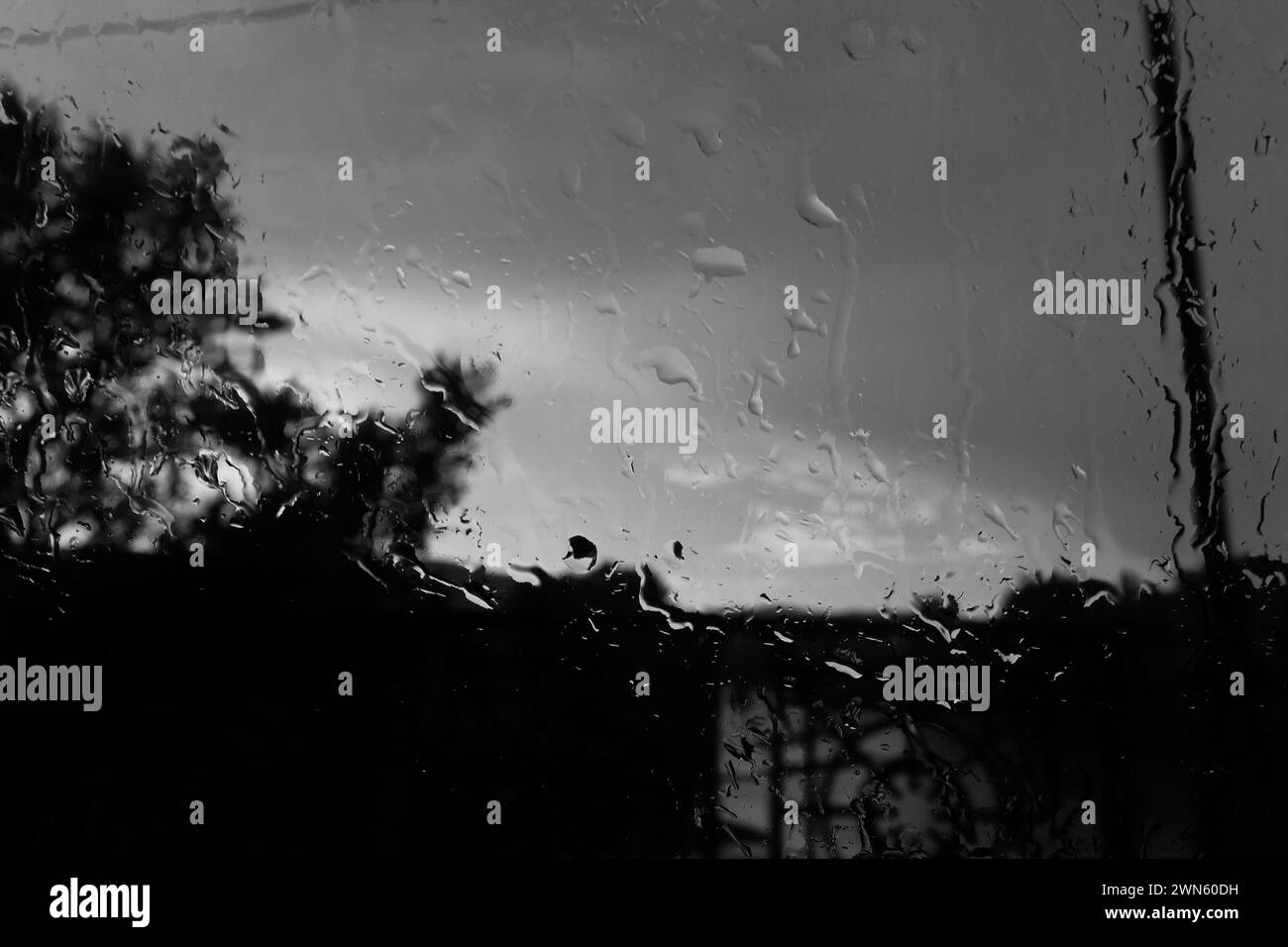 Finestra su un giorno di pioggia Foto Stock