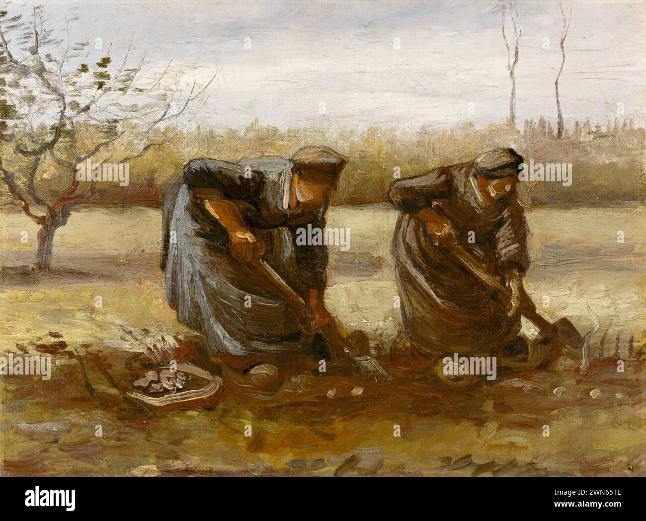 Van Gogh Vincent - due donne contadine che scavano patate (1885) Foto Stock