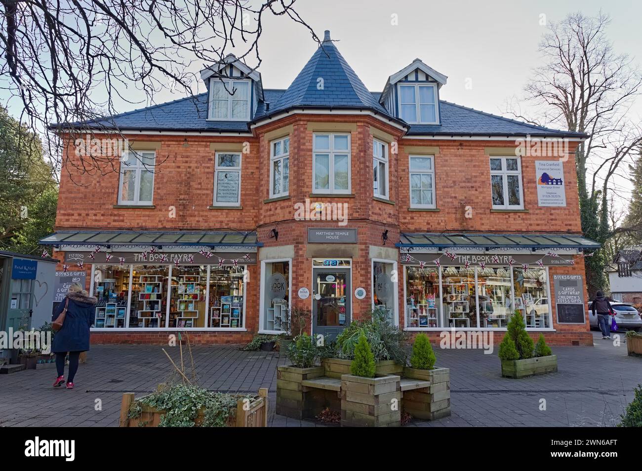 Il Book Fayre nella Matthew Temple House in una soleggiata giornata invernale nella Woodhall Spa. Lincolnshire Foto Stock