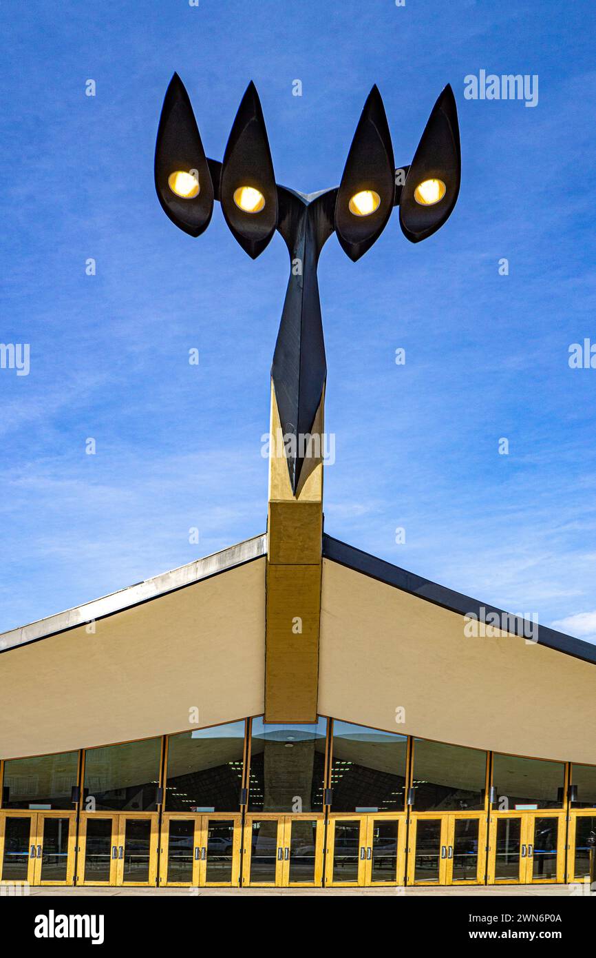 Ingalls Rink, dettagli architettonici, vista esterna, Yale University, New Haven, Connecticut, Stati Uniti Foto Stock Ingalls Rink, dettagli architettonici, vista esterna, Yale University, New Haven, Connecticut, Stati Uniti Foto Stock