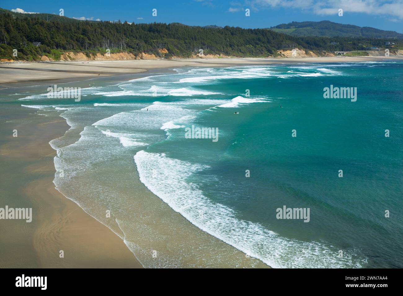 Beverly Beach view, diavoli conca del Parco Statale di lontra Crest, Oregon Foto Stock