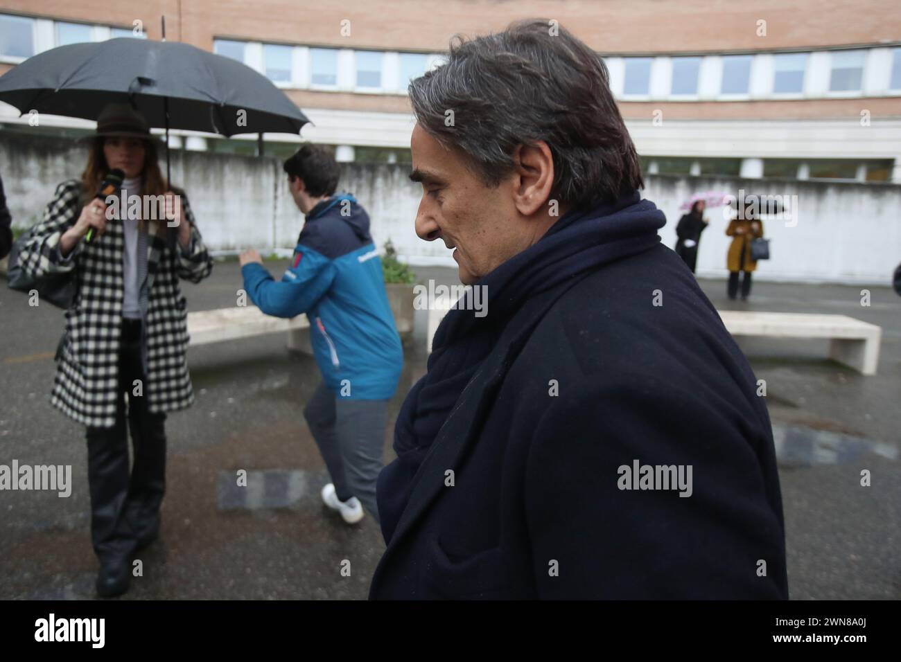 Foto Spada/LaPresse 01 marzo 2024 - Brescia, Italia - cronaca - Tribunale di Brescia prima udienza della revisione del processo della strage di erba nella foto: avv. Fabio Scembri, difensore Lindo e Rosa Bazzi 01 marzo 2024, 2024 Brescia, Italia - relazione - Tribunale del calcio di Brescia prima audizione della revisione del processo al massacro di erba nella foto: Fabio Scembri credito: LaPresse/Alamy Live News Foto Stock