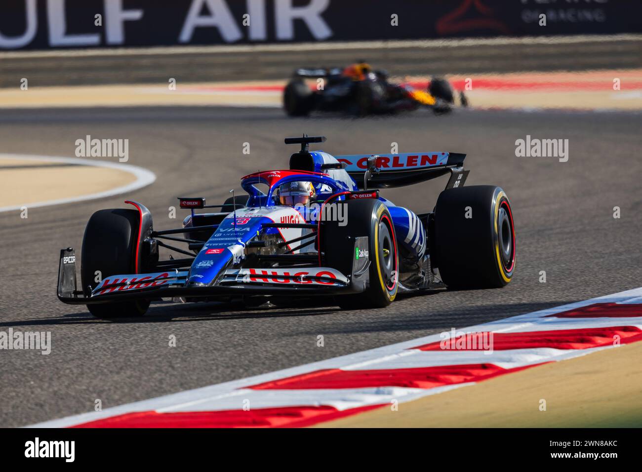 MANAMA, BAHREIN, circuito internazionale del Bahrein, 29.feb.2024: Daniel Ricciardo dell'Australia e Visa Cash App RBduring Formula One Bahrain Grand Prix Foto Stock