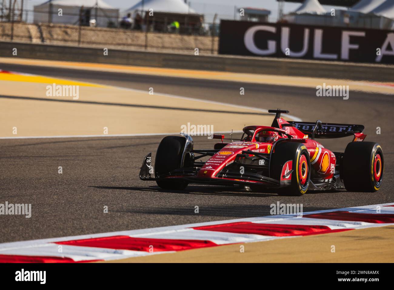 MANAMA, BAHREIN, Bahrain International Circuit, 29.Feb.2024: Charles Leclerc di Monaco e Scuderia Ferrari durante il Gran Premio del Bahrain di Formula 1 Foto Stock