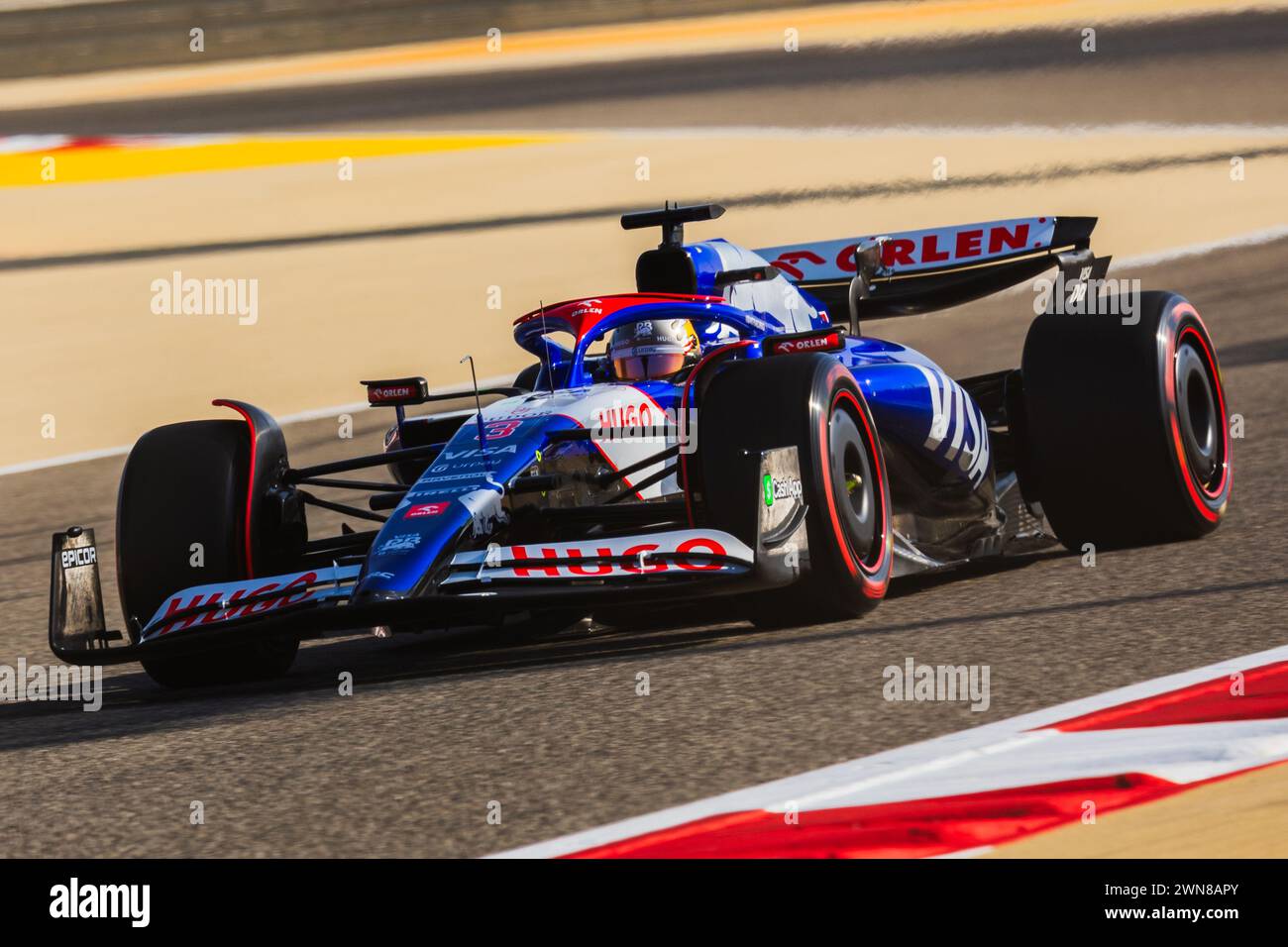 MANAMA, BAHREIN, circuito internazionale del Bahrein, 29.feb.2024: Daniel Ricciardo dell'Australia e Visa Cash App RBduring Formula One Bahrain Grand Prix Foto Stock