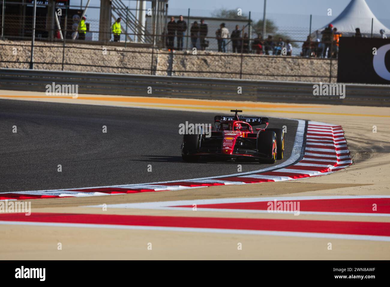 MANAMA, BAHREIN, Bahrain International Circuit, 29.Feb.2024: Charles Leclerc di Monaco e Scuderia Ferrari durante il Gran Premio del Bahrain di Formula 1 Foto Stock