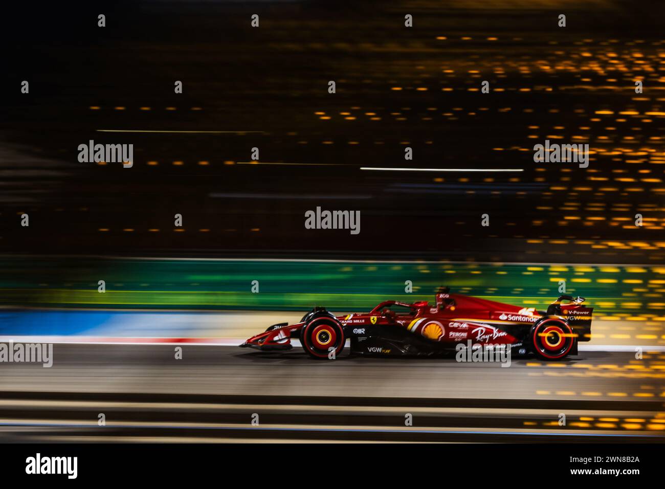 MANAMA, BAHREIN, Bahrain International Circuit, 29.Feb.2024: Charles Leclerc di Monaco e Scuderia Ferrari durante il Gran Premio del Bahrain di Formula 1 Foto Stock