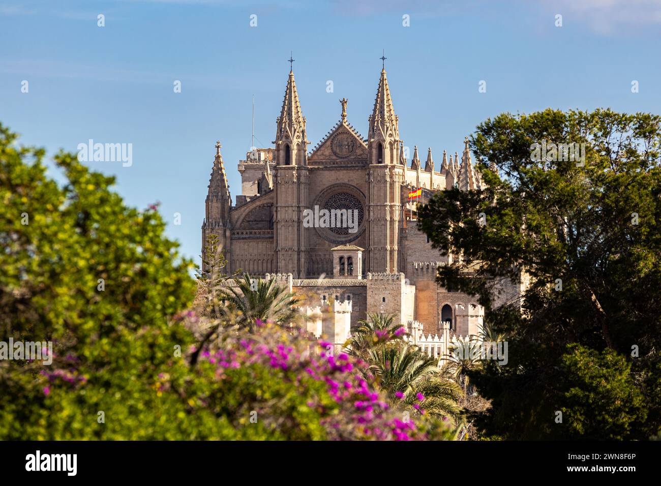 Cattedrale di Santa Maria di Palma (Cattedrale di San Maria di Palma) o la Seu, Maiorca, Maiorca, Isole Baleari, Spagna, Europa Foto Stock