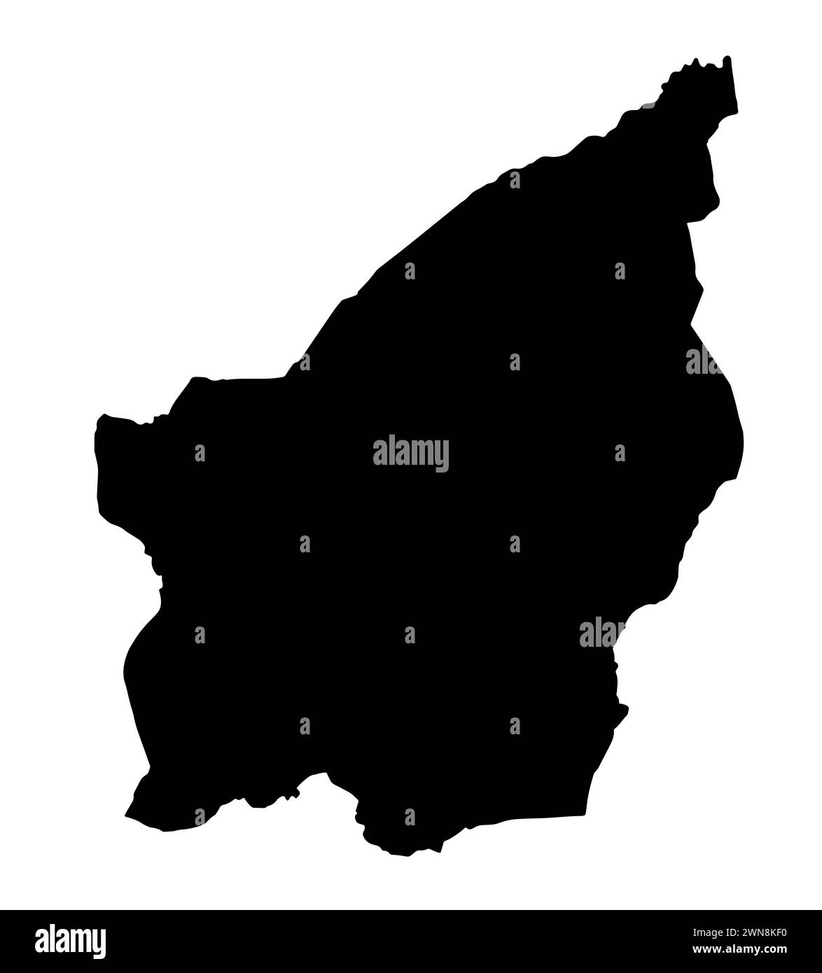 Mappa sagomata di San Marino su sfondo bianco Foto Stock