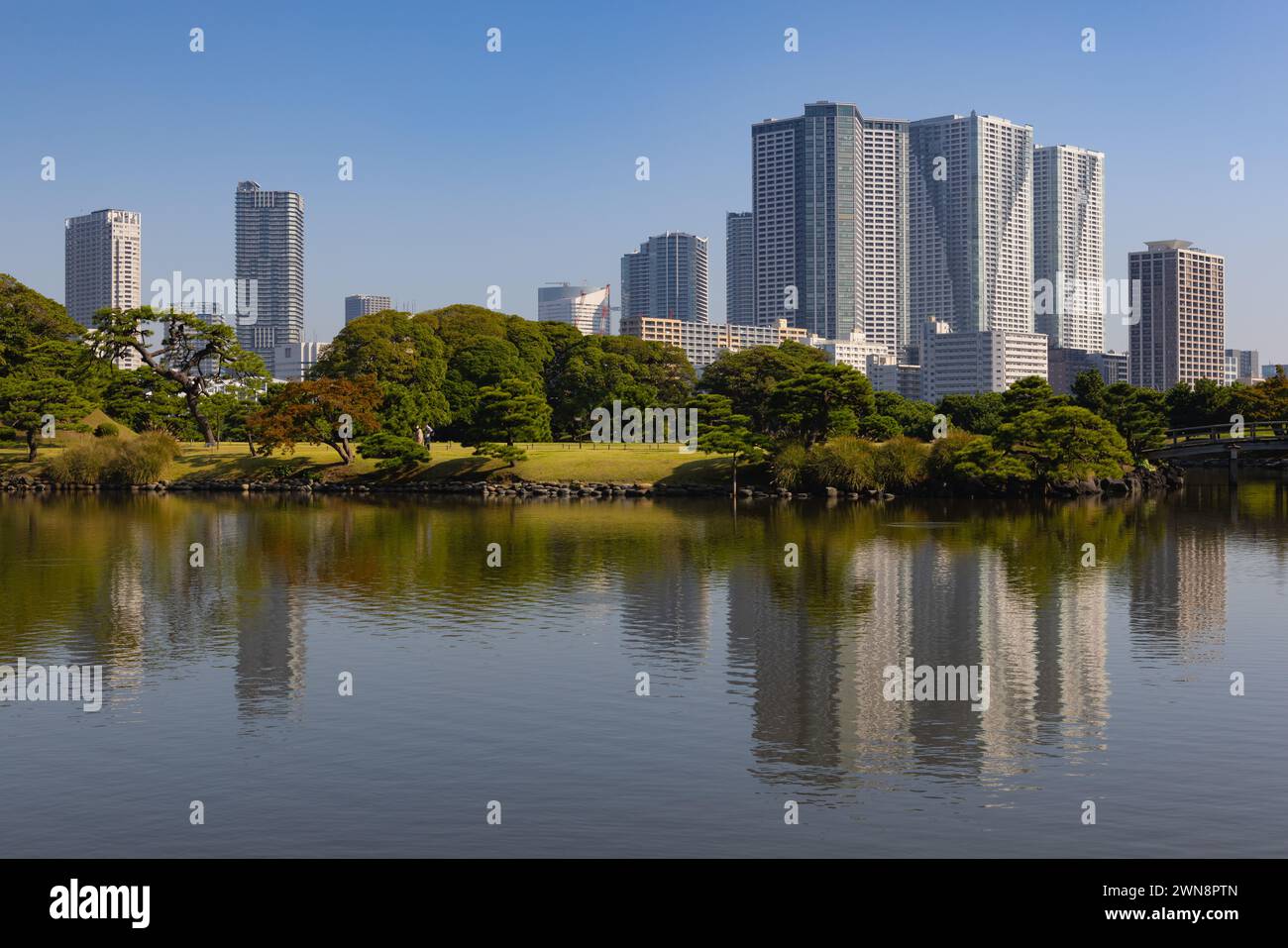 All'interno dei giardini Hamarikyu. E' un parco pubblico a Chuo Ward, To Foto Stock