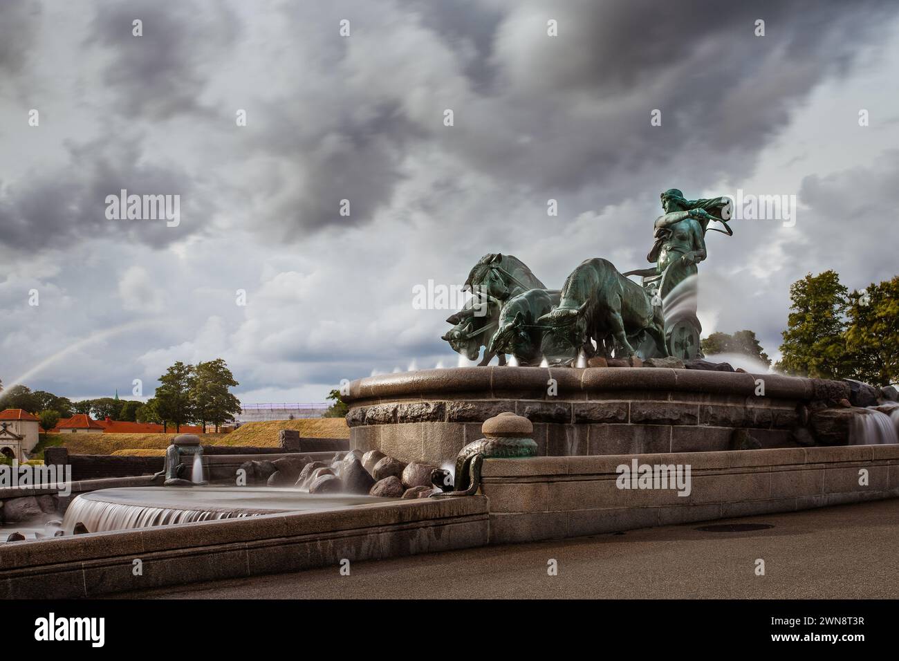 Fontana Gefion, Harbour Front, Copenhagen, Danimarca Foto Stock