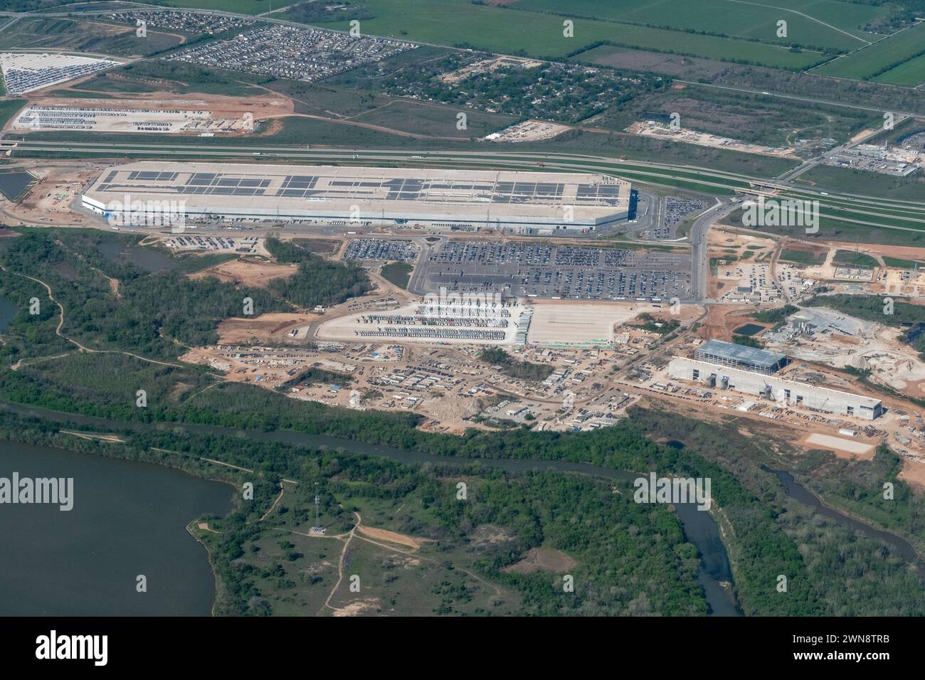 La Tesla Giga Factory fuori Austin, Texas Foto Stock