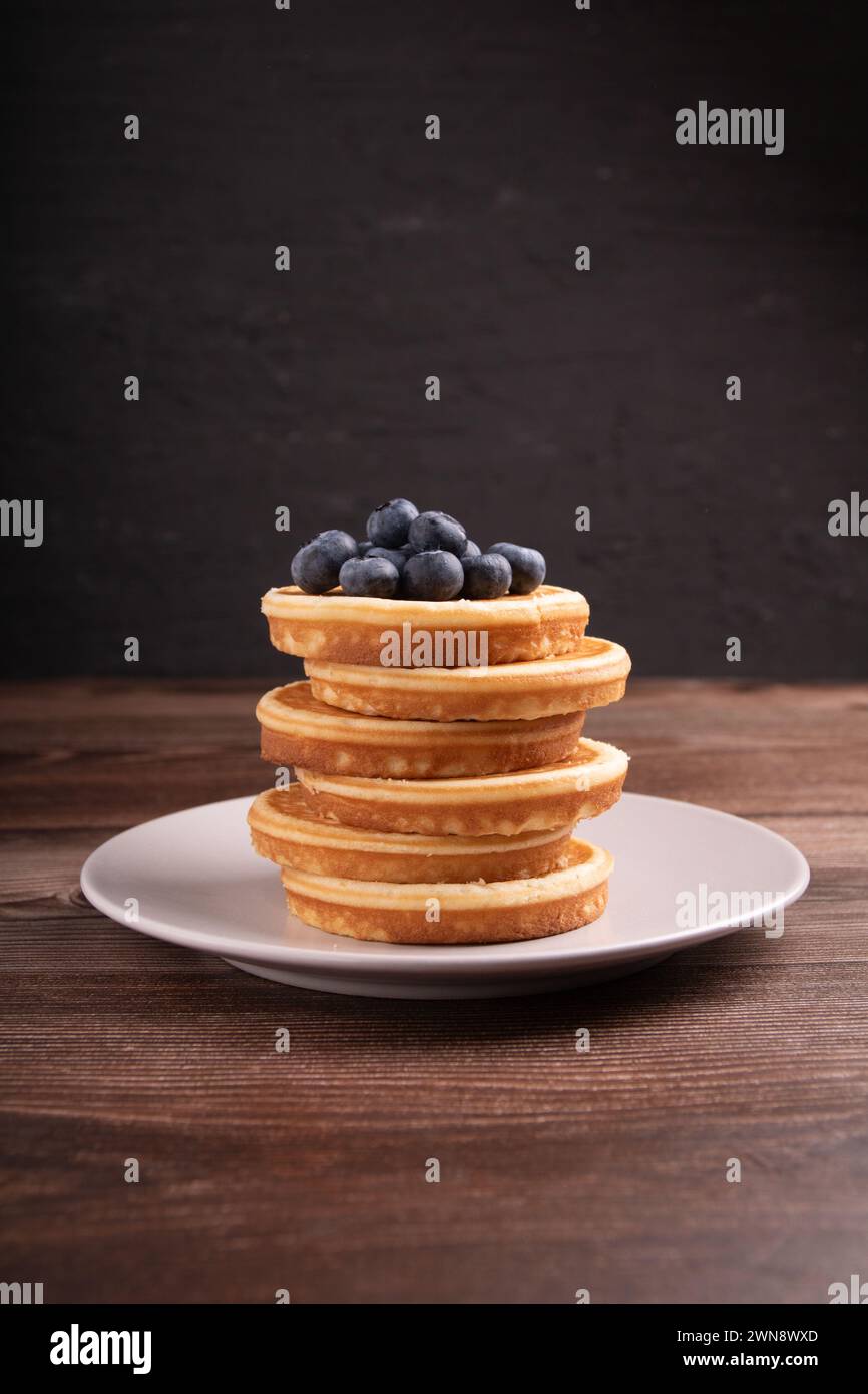 pancake, piatto, cibo, torta, mirtillo, spuntino, cucina Foto Stock