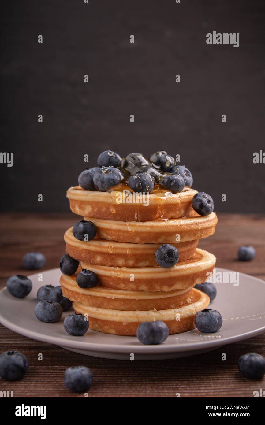 fotografia, pancake, bacche, piatto, pasto, pranzo, cibo, colazione Foto Stock