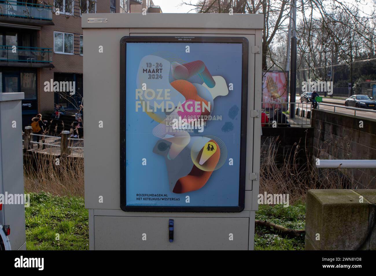 Billboard Roze Filmdagen ad Amsterdam Paesi Bassi 1-3-2024 Foto Stock