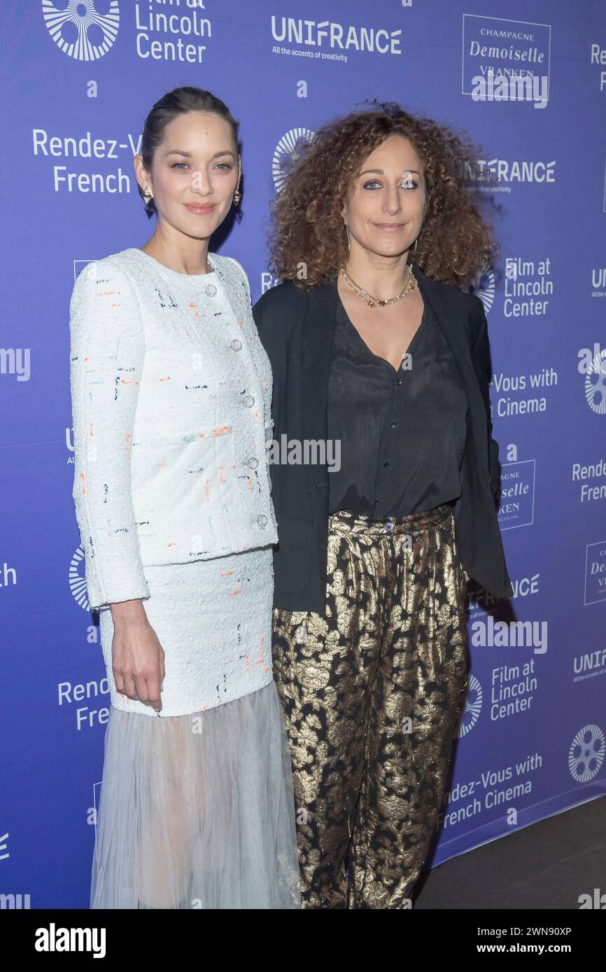Marion Cotillard parteciperà al 29° Rendez-Vous con la serata di apertura di French Cinema Showcase al Walter Reade Theater di New York, USA, il 29 febbraio 2024. (Foto di Thenews2/NurPhoto) crediti: NurPhoto SRL/Alamy Live News Foto Stock