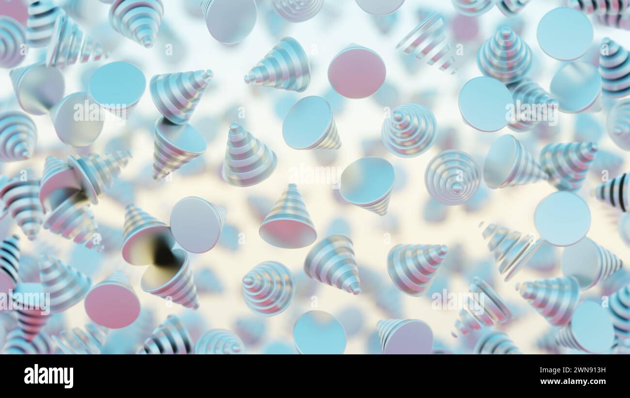 Interpretazione minimalista dei blocchi interconnessi che simboleggiano la blockchain. Foto Stock