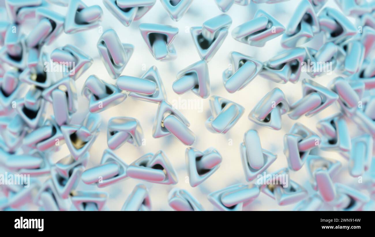 Interpretazione minimalista dei blocchi interconnessi che simboleggiano la blockchain. Foto Stock