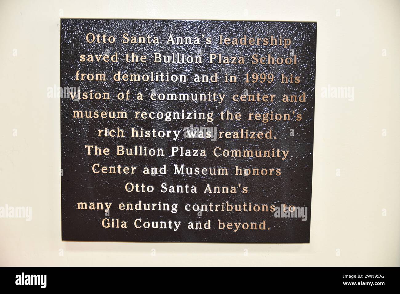 Miami, Arizona, U.S.A. 1/27/2024. Il Bullion Plaza Cultural Center & Museum è un'opera dedicata. Originariamente era una scuola di grammatica pubblica. Foto Stock