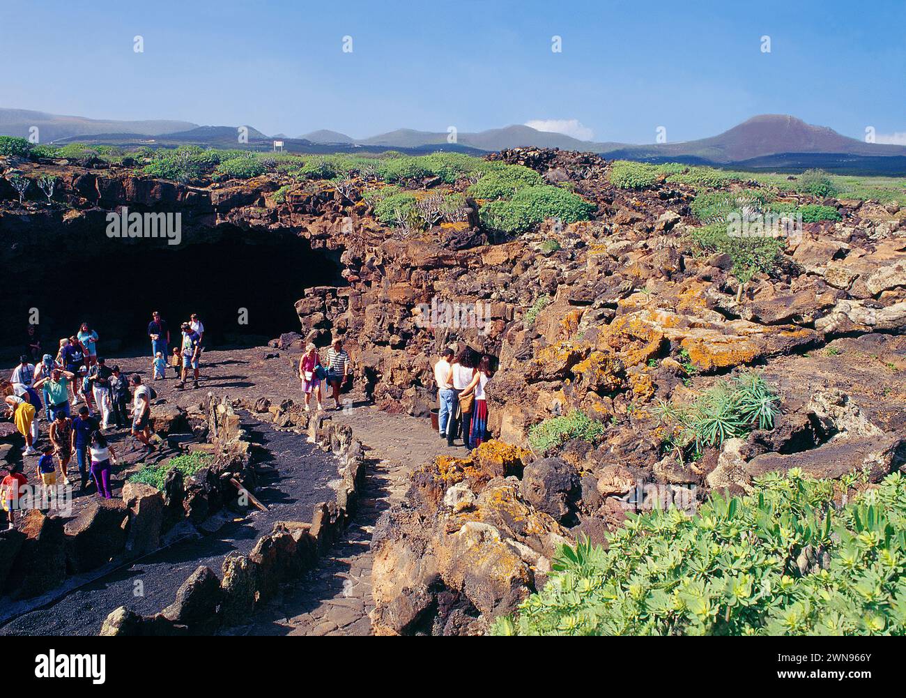 Grotta di Los Verdes. Isola di Lanzarote, Isole Canarie, Spagna. Foto Stock