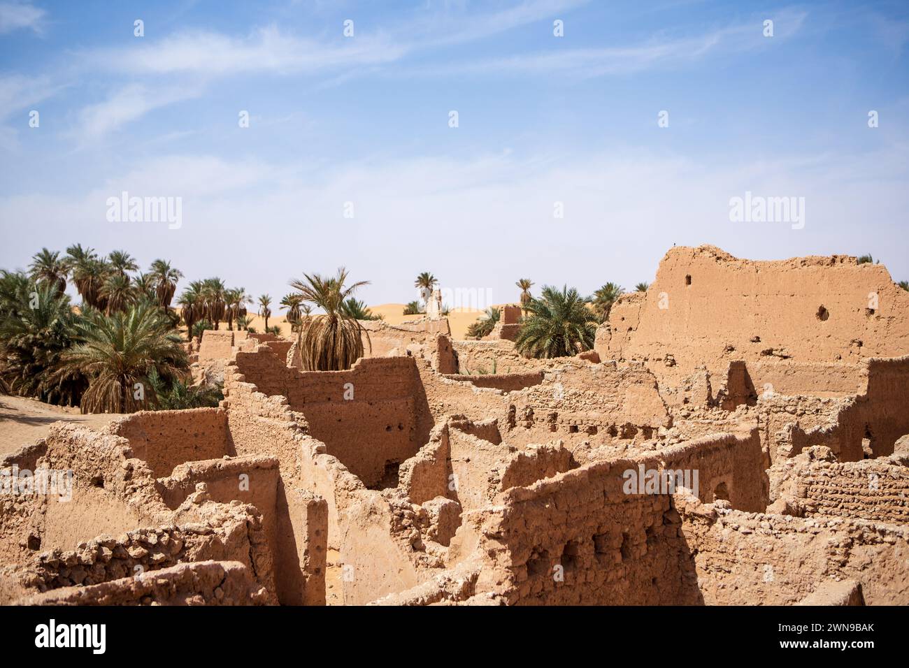 Timimoun Kssar nel deserto algerino del Sahara Foto Stock