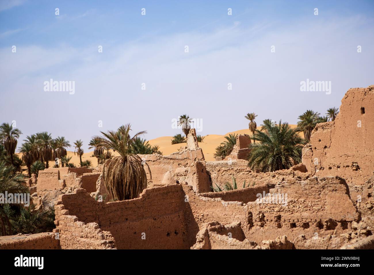 Timimoun Kssar nel deserto algerino del Sahara Foto Stock