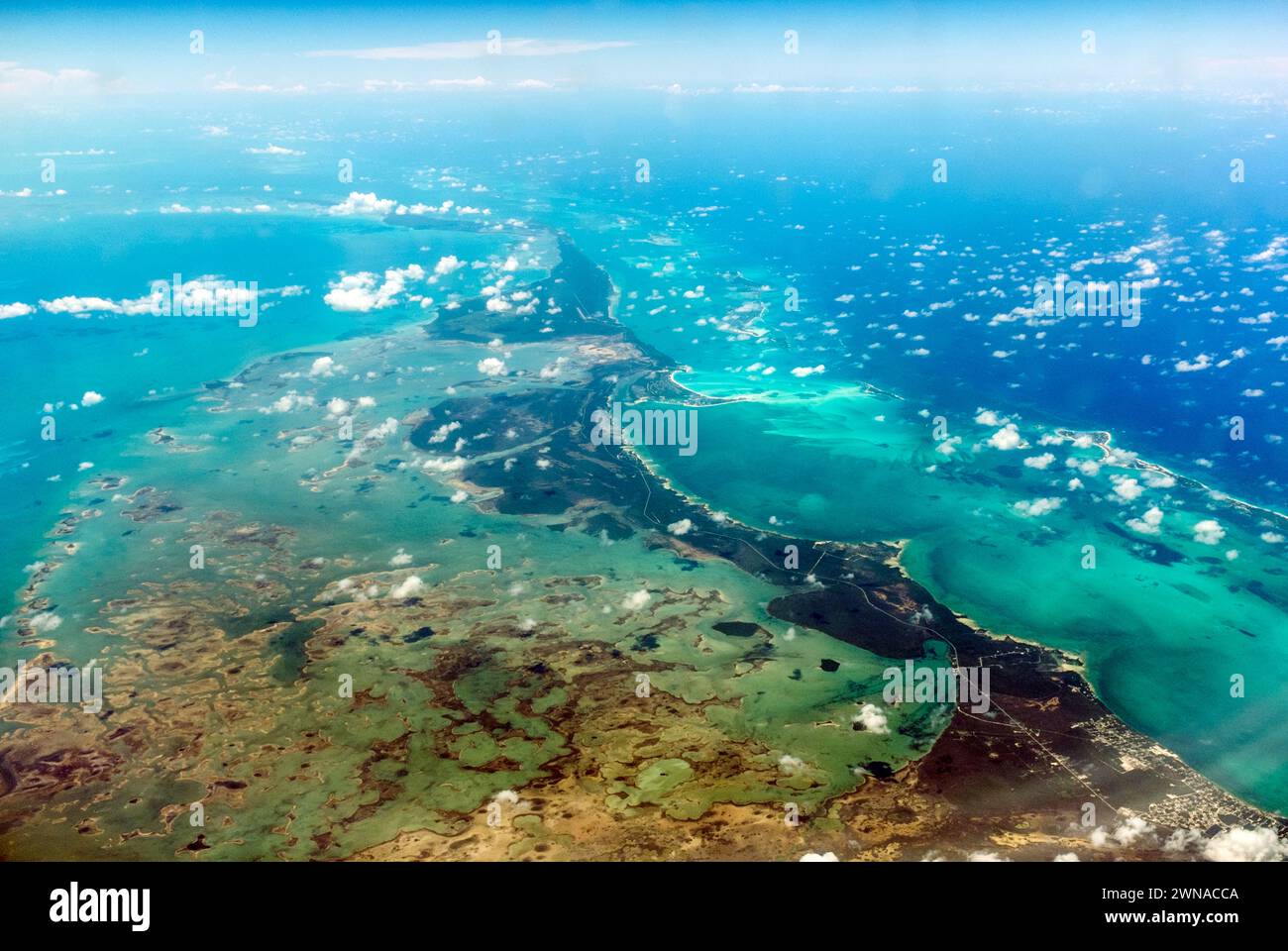 Flug über die Bahamas. Foto Stock