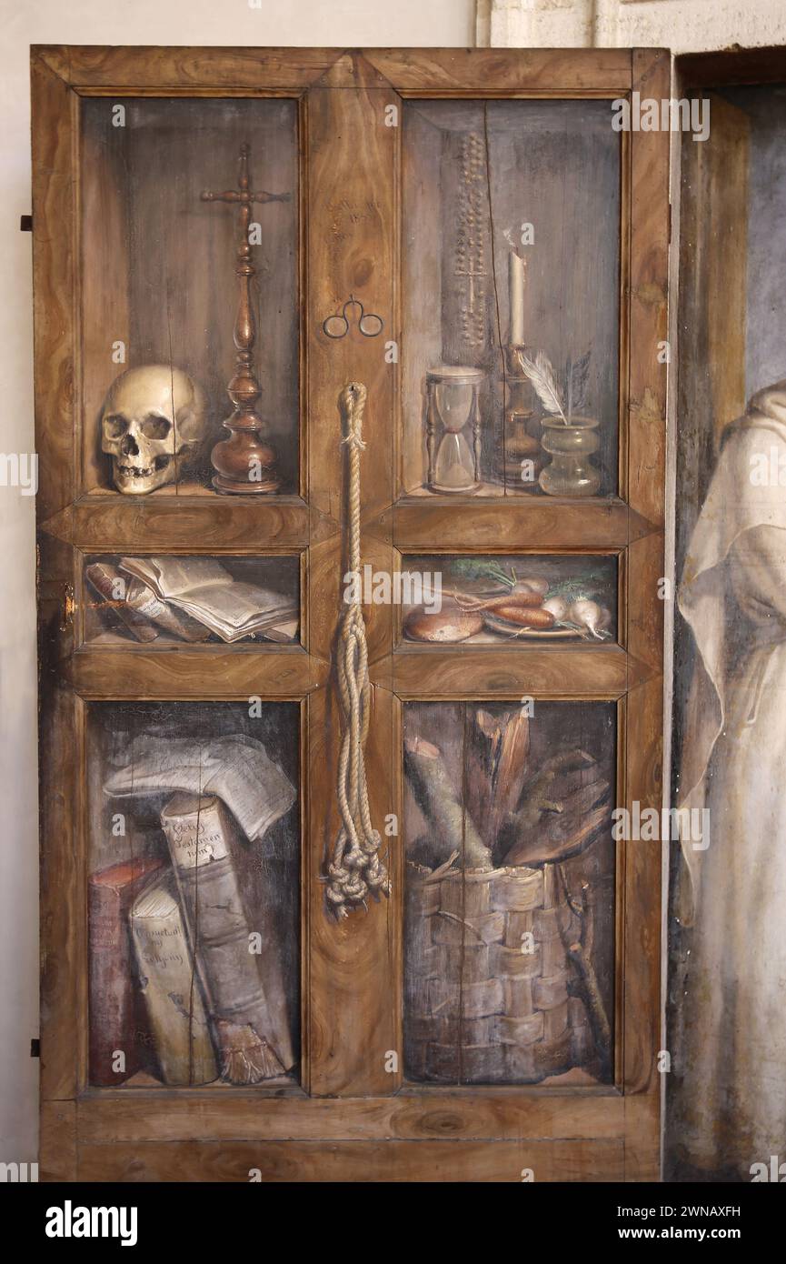 Pittura ad olio su parete e legno, 1855 di Filippo Balbi (1806-1890). Museo Nazionale Romano (Terme di Diocleziano). Roma. Italia. Foto Stock