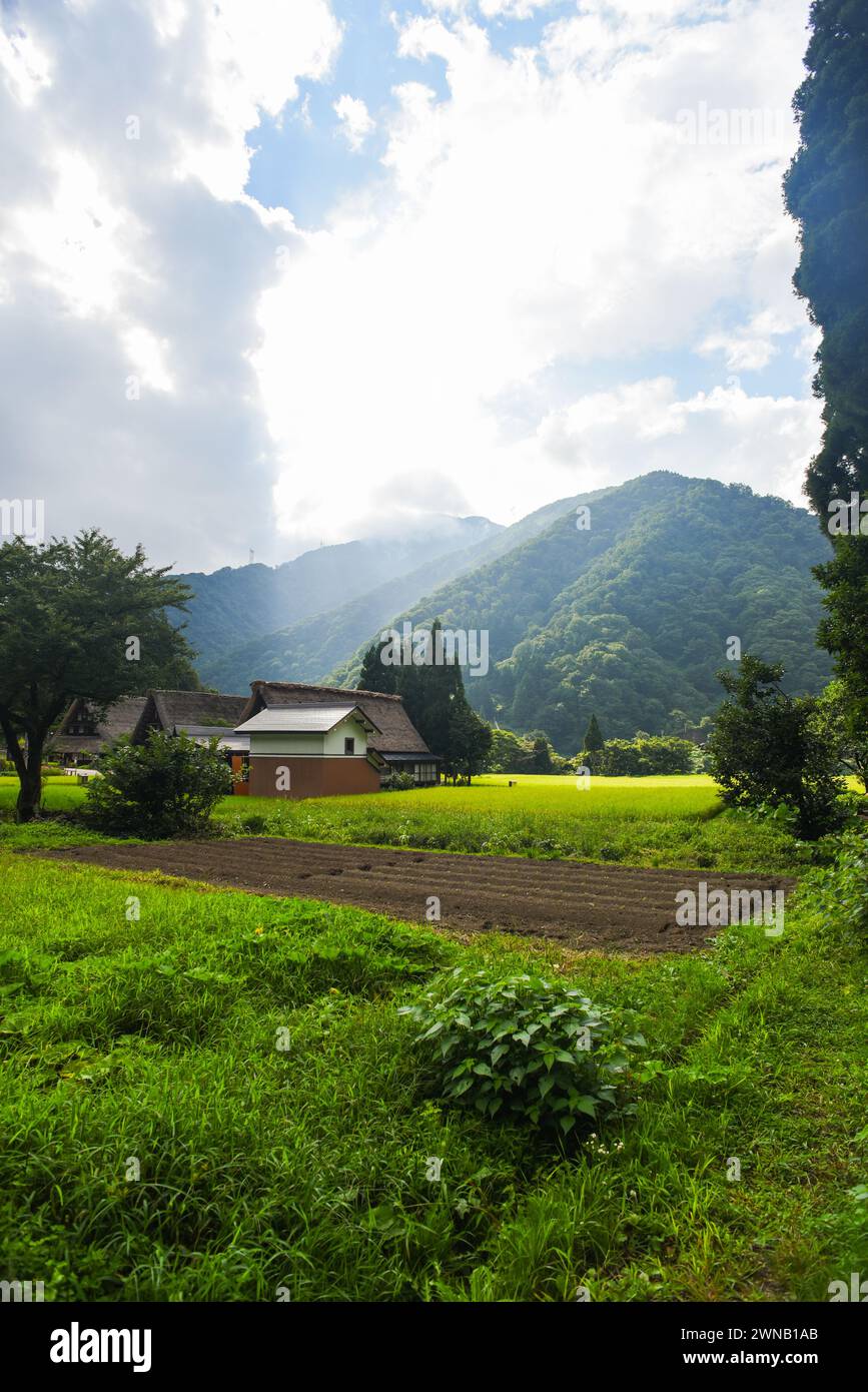Villaggio di Suganuma Gassho-zukuri, Patrimonio dell'Umanità, Giappone Foto Stock