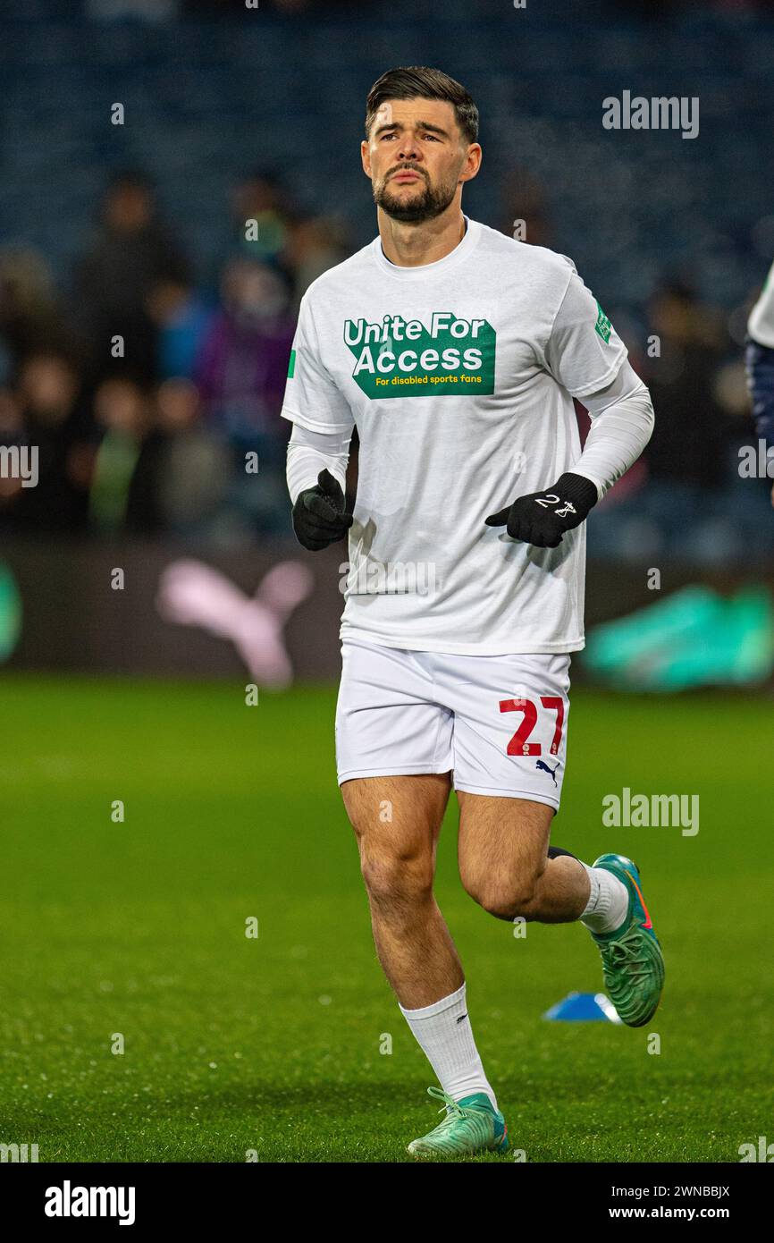 1 marzo 2024: The Hawthorns, West Bromwich, West Midlands, Inghilterra; EFL Championship Football, West Bromwich Albion contro Coventry City; Alex Mowatt della WBA durante il riscaldamento pre-partita Credit: Action Plus Sports Images/Alamy Live News Foto Stock