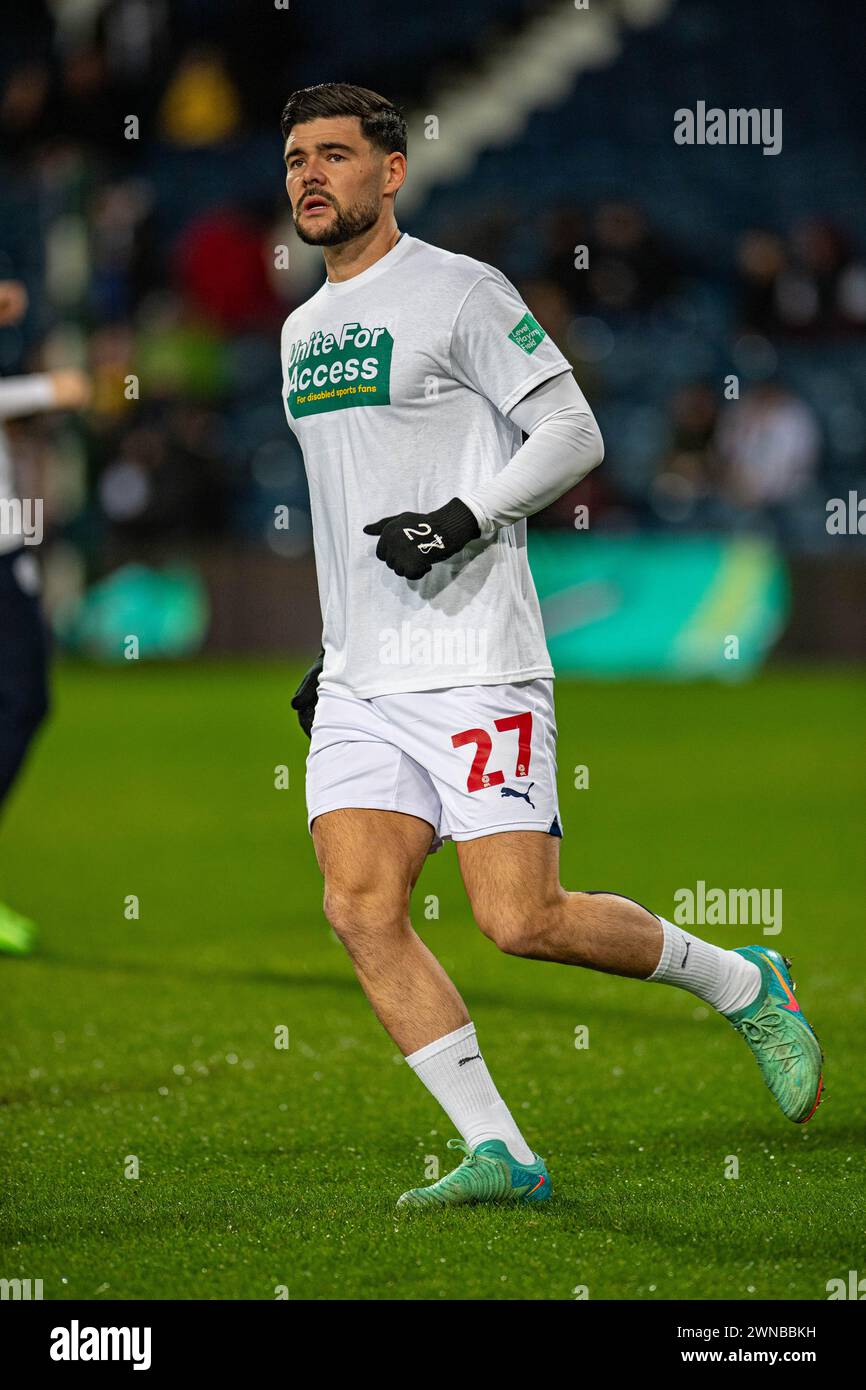 1 marzo 2024: The Hawthorns, West Bromwich, West Midlands, Inghilterra; EFL Championship Football, West Bromwich Albion contro Coventry City; Alex Mowatt della WBA durante il riscaldamento pre-partita Credit: Action Plus Sports Images/Alamy Live News Foto Stock
