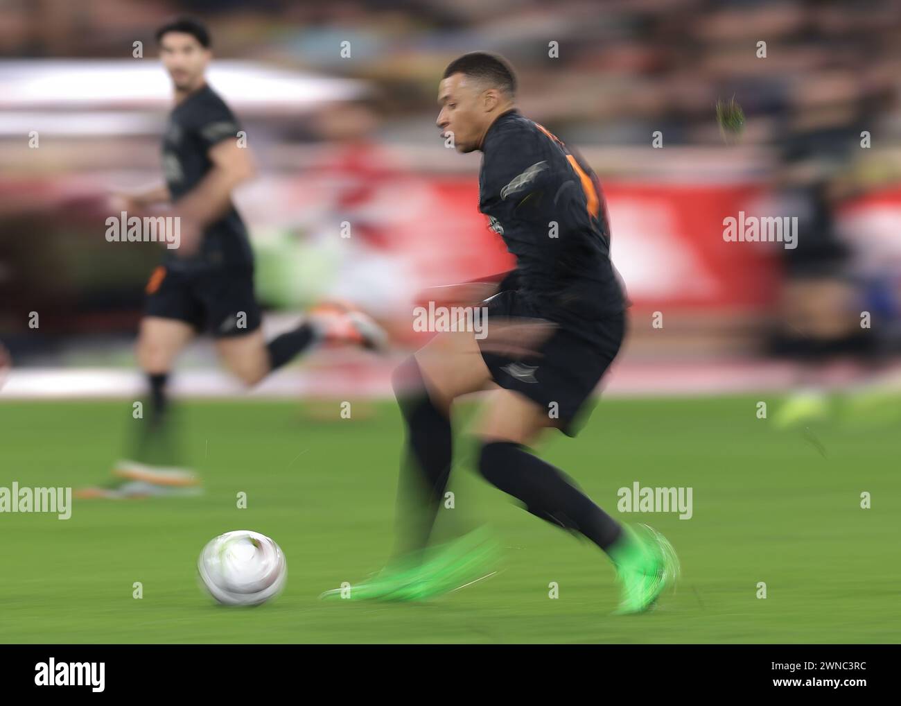 Monaco, Monaco. 1 marzo 2024. Kylian Mbappe del PSG durante il match di Ligue 1 allo Stade Louis II, Monaco. Il credito per immagini dovrebbe essere: Jonathan Moscrop/Sportimage Credit: Sportimage Ltd/Alamy Live News Foto Stock