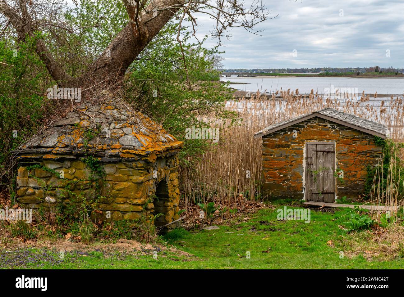 Una piccola casa di pietra Foto Stock
