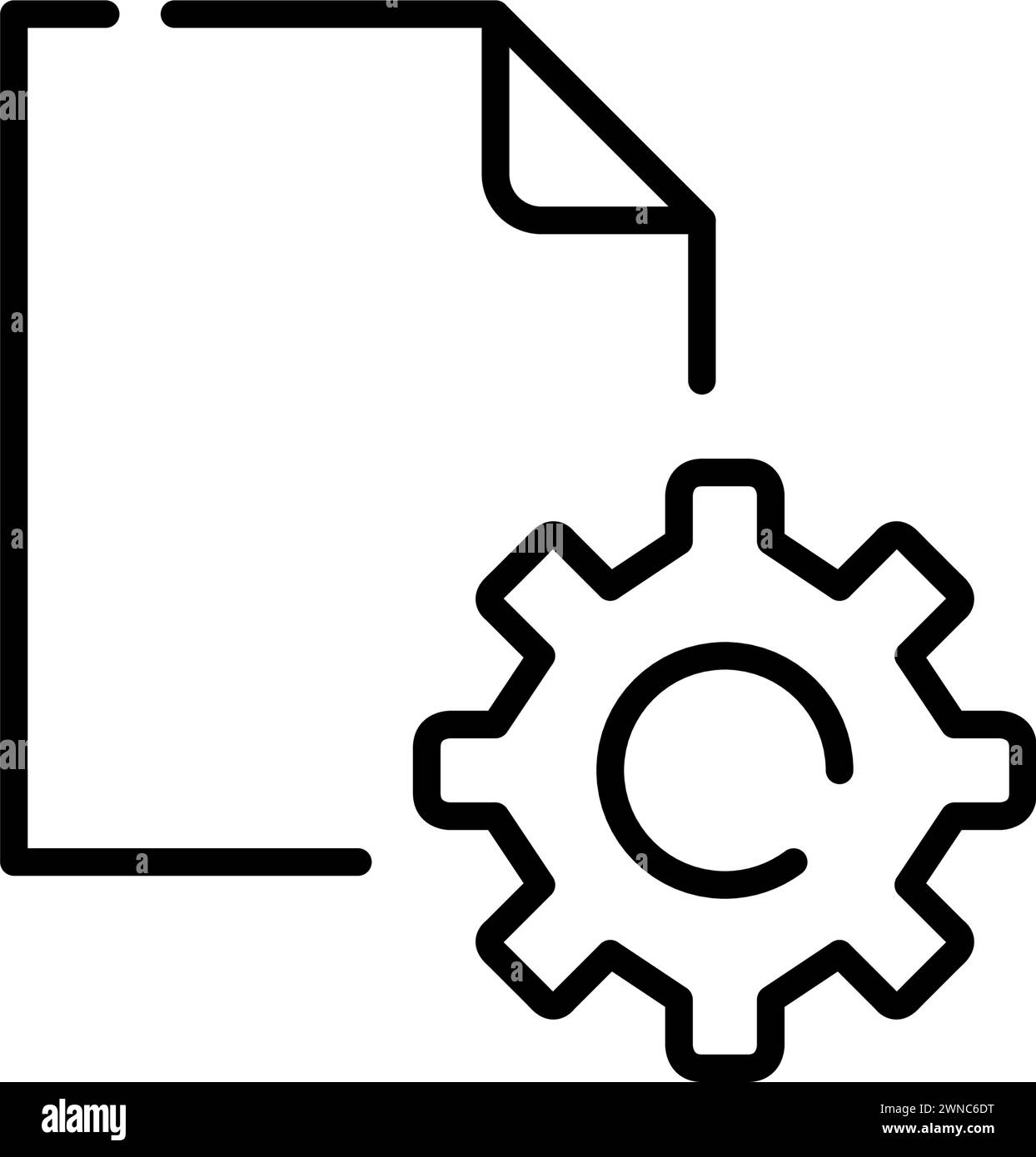 La ruota dentata delle impostazioni si integra perfettamente con il file. Personalizzazione e configurazione per una gestione efficiente dei file Illustrazione Vettoriale