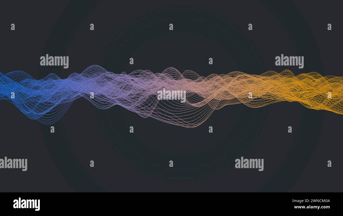Forma d'onda composta da punti Uniti, illustrazione Foto Stock