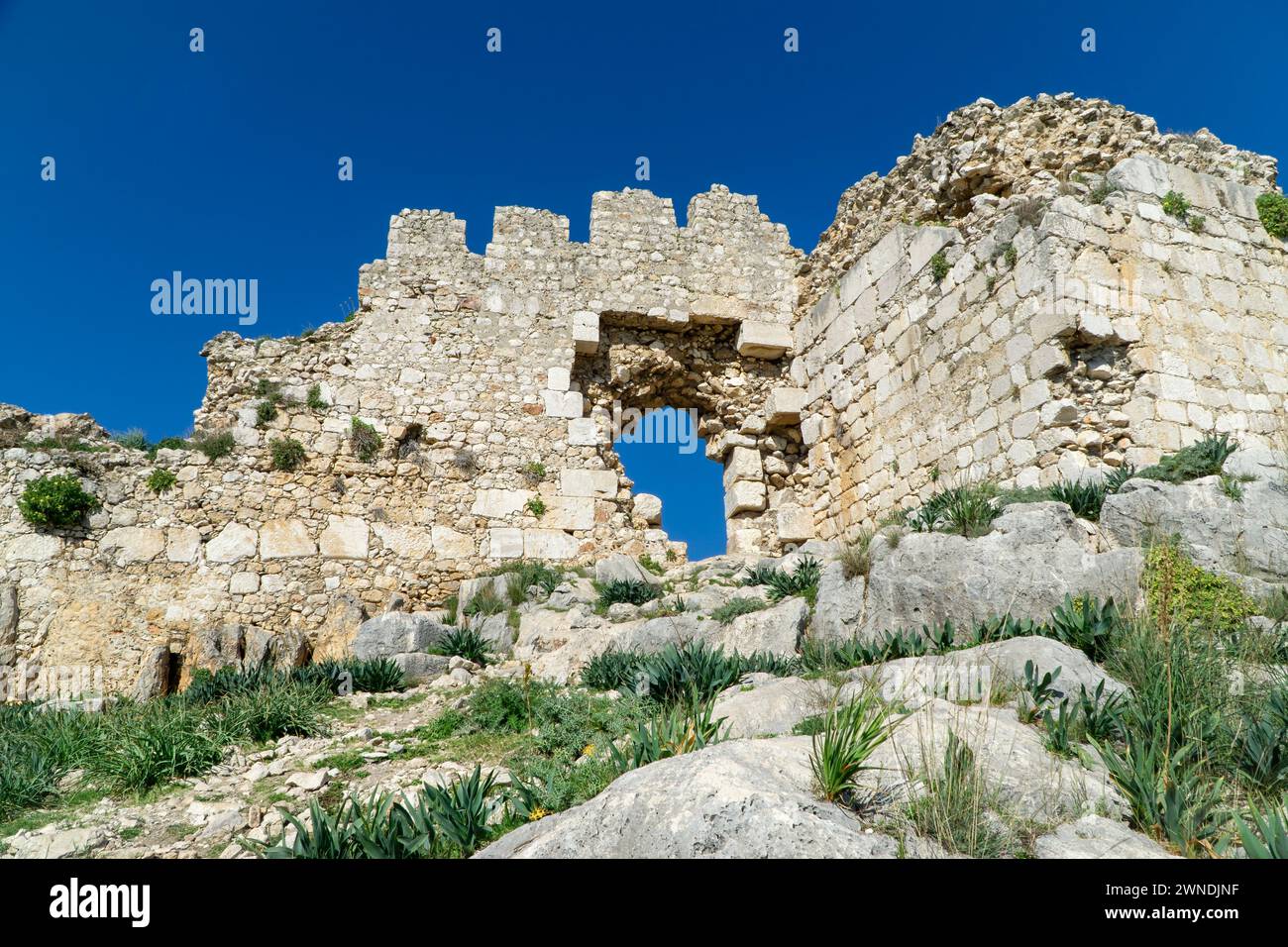 Rovine del castello di Anavarza, Adana, Turchia Foto Stock