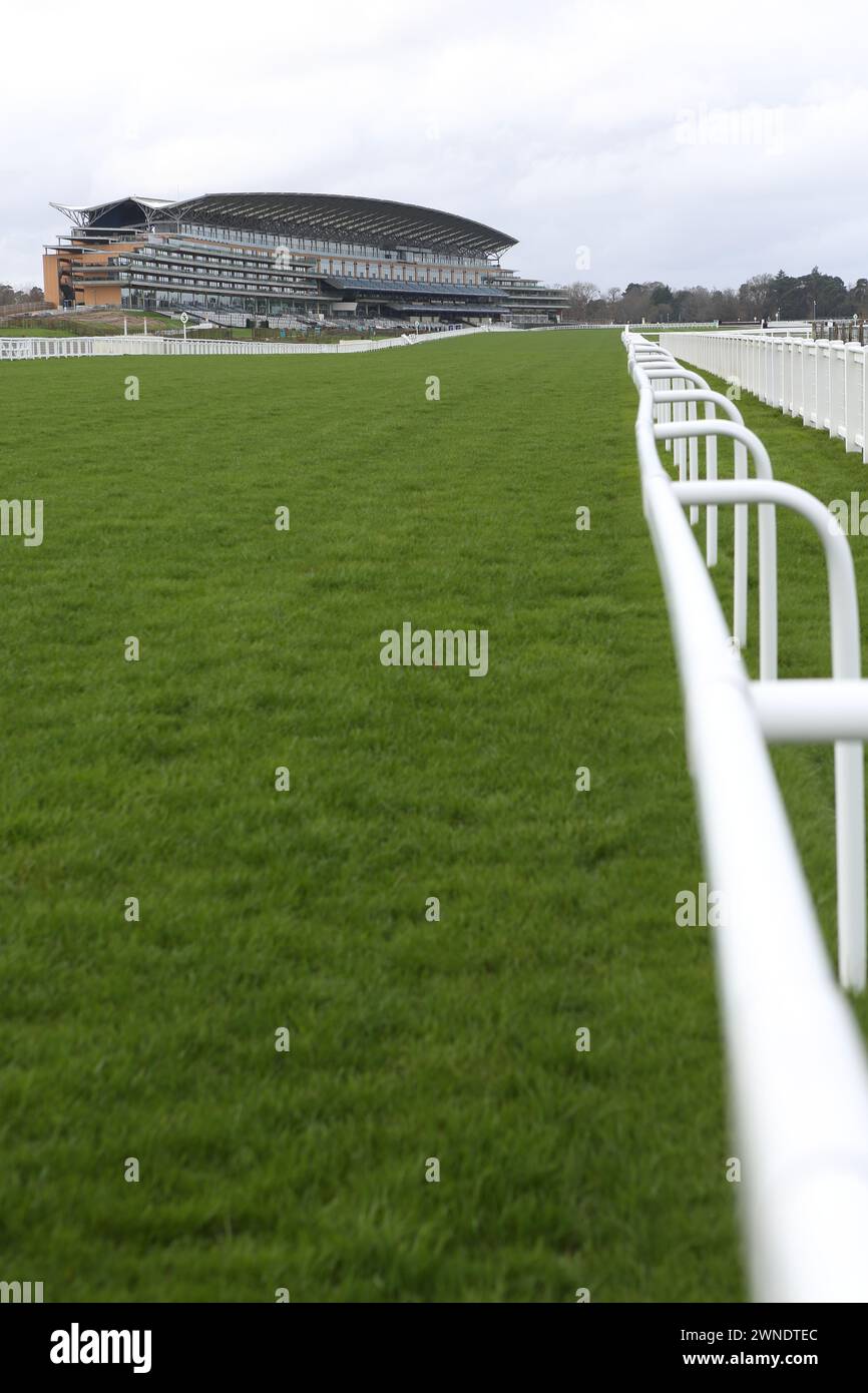 Ascot Racecourse mostra la tribuna Foto Stock