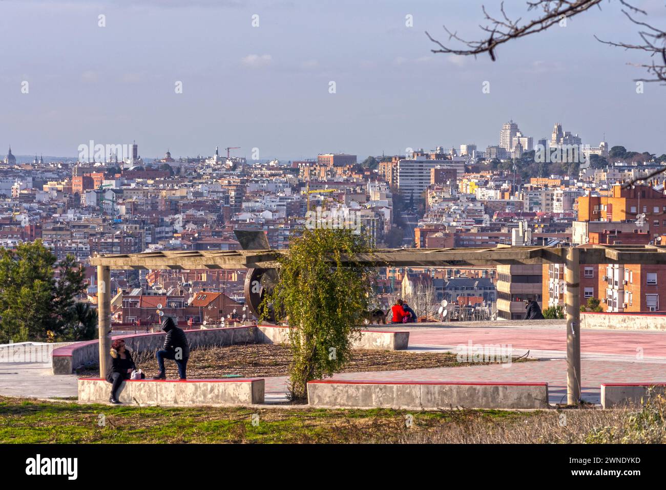 Vista de Madrid desde el Mirador Cerro del Tío Pío. Madrid. España Foto Stock