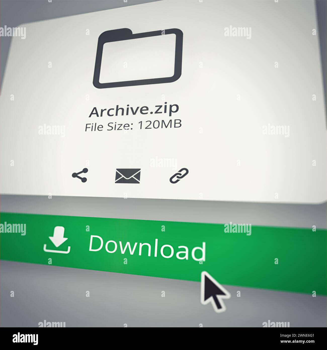 HTML, download e archivio zip con dimensione file o contenuto digitale e pagina Web allegata alla ricerca di informazioni. Archiviazione, consegna e archivi online Foto Stock
