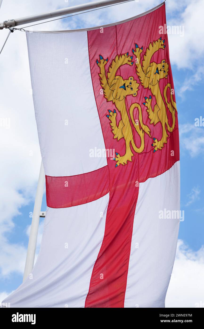 La bandiera di Sark, Baliwick di Guernsey. Foto Stock