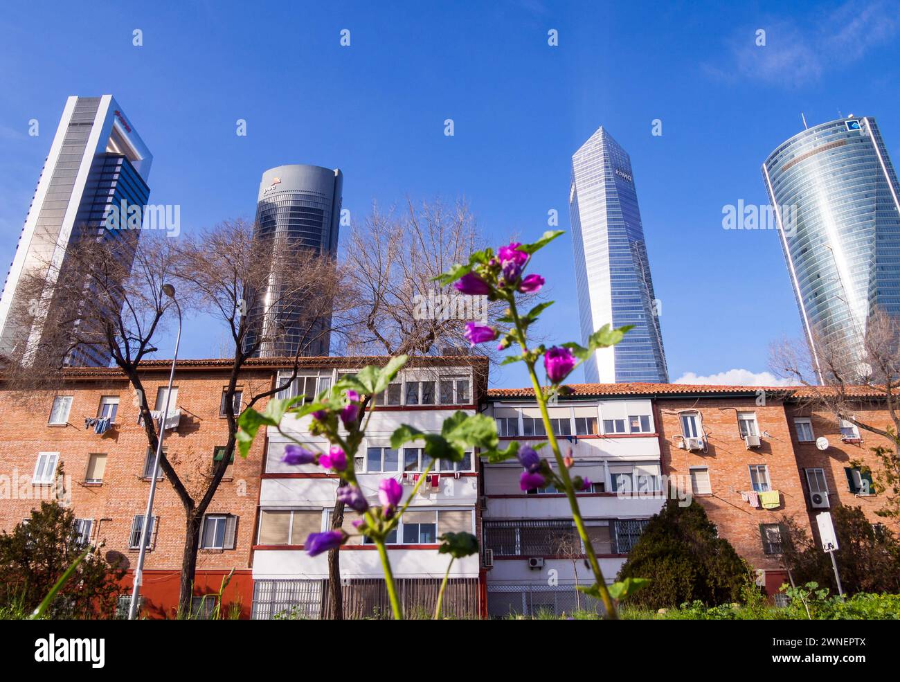 Rascacielos del barrio de Chamartín. Madrid. España Foto Stock