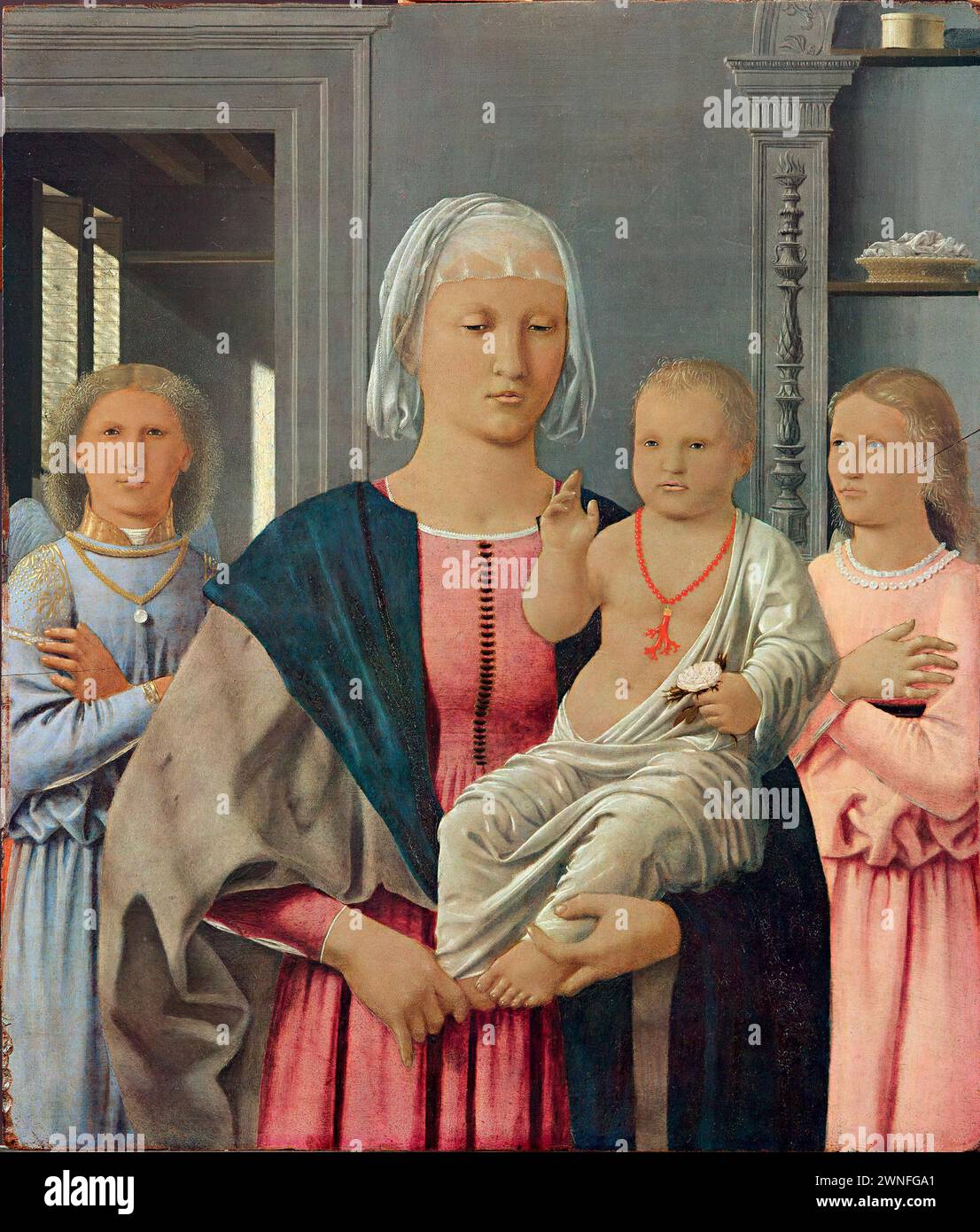 Galleria,Nazionale,delle,Marche,a,Urbino.,Piero,della,Francesca,Madonna,di,Senigallia,61 x 53 cm,Galleria Nazionale delle Marche a Urbino. Piero della Francesca, pittura, pittura, pittura, pittore, arte Foto Stock