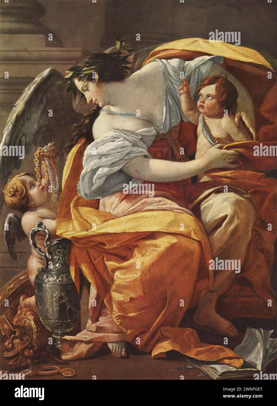 Allegoria della ricchezza è un dipinto del 1640 circa dell'artista barocco francese Simon Vouet. Foto Stock